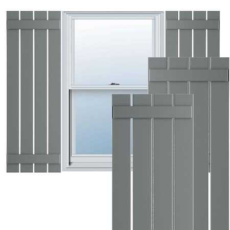 True Fit PVC Four Board Spaced Board-n-Batten Shutters, Ocean Swell , 23W X 34H